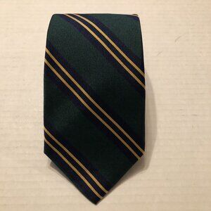 lands' end men's new green silk tie  3 1/2" X 61 3/4"